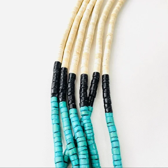 Vintage 1970s Muti Strand Multi-color Coconut Shell Beaded Necklace - Picture 7 of 13